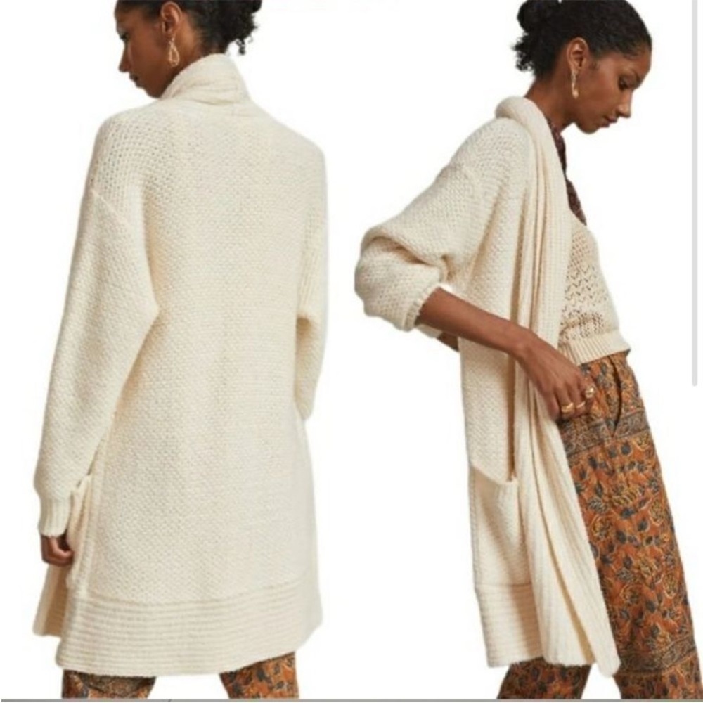 Anthropologie Pilcro Eyelash Cardigan IVORY Size Medium